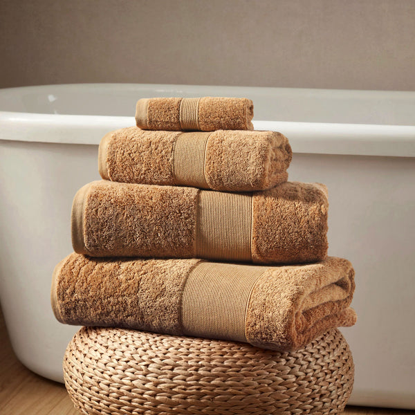 Hydra Weave Face Towel 12x12 / Camel Brown bath